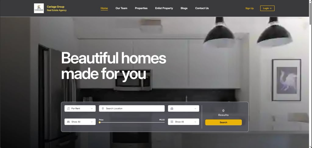 Cariaga Group real estate property website