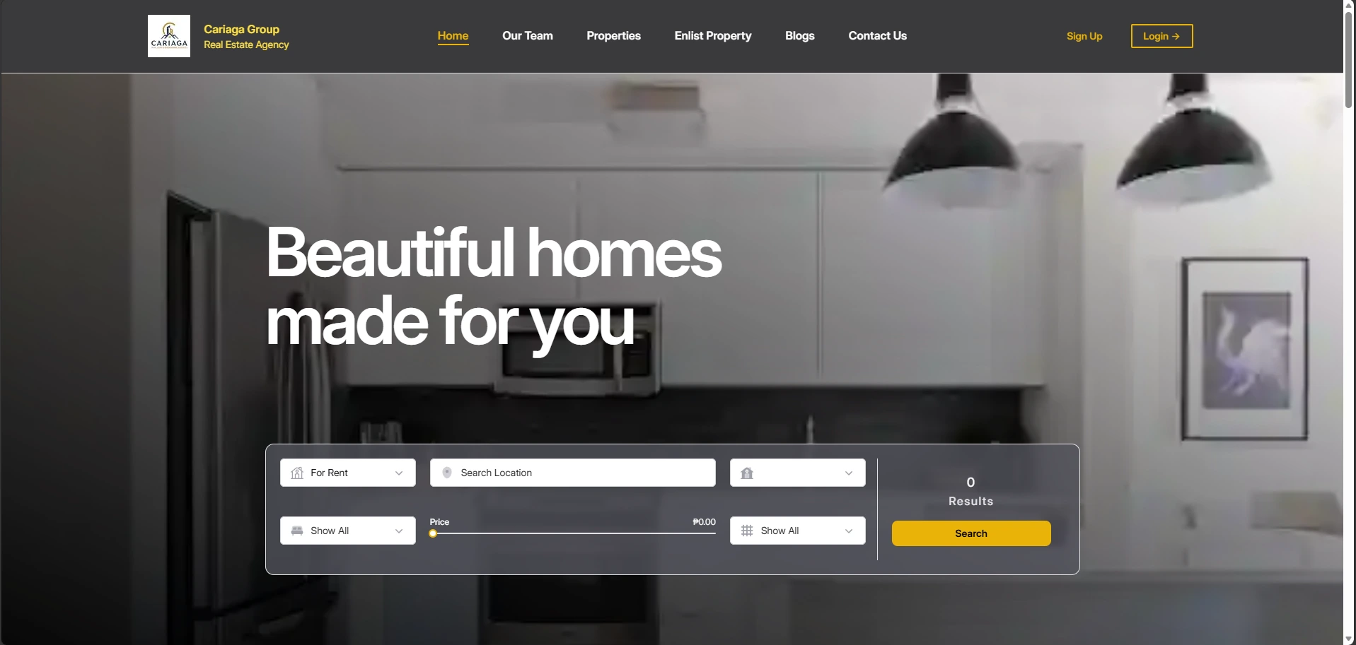 Cariaga Group real estate property website