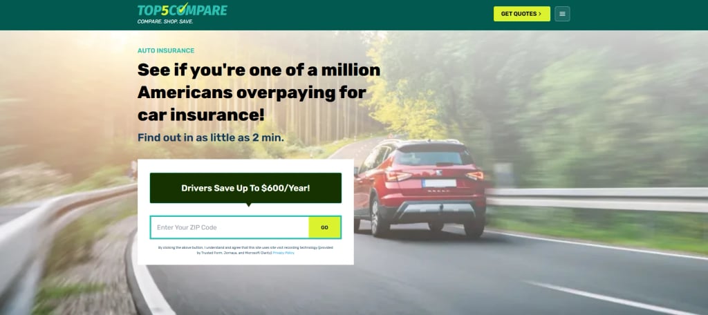 Top5Compare comparison and lead generation website