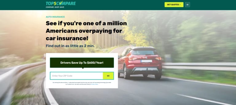 Top5Compare comparison and lead generation website